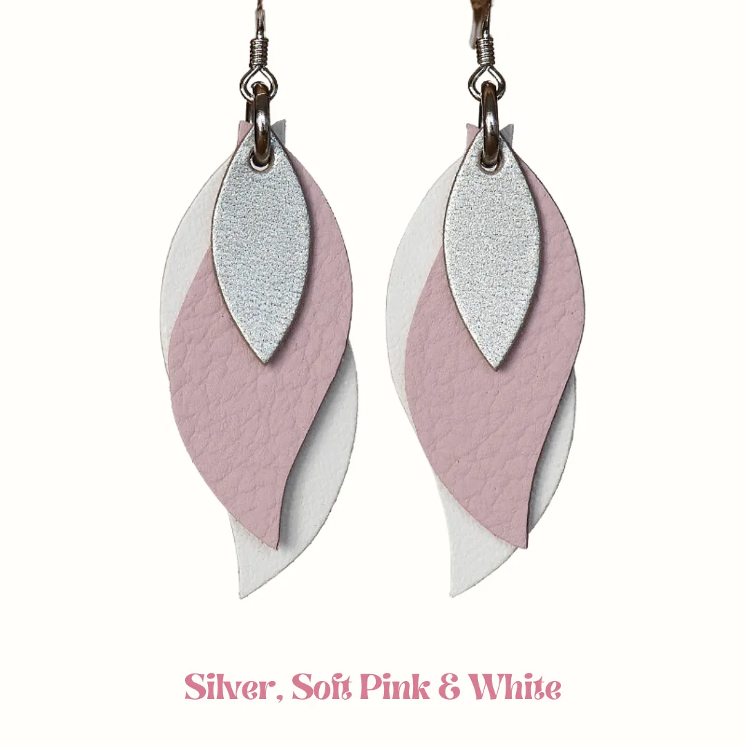 KI & Co - Leather Leaf Earrings Various