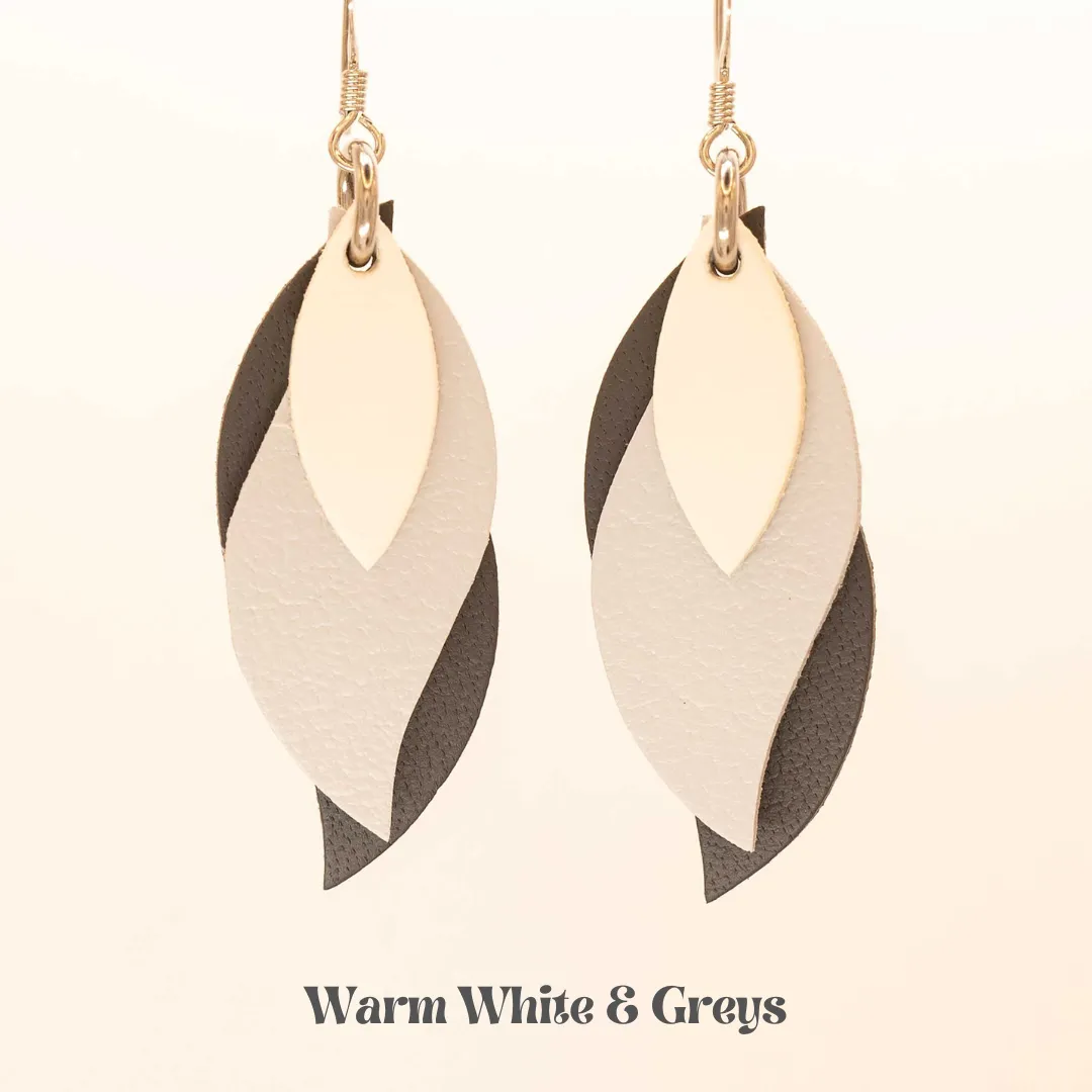 KI & Co - Leather Leaf Earrings Various