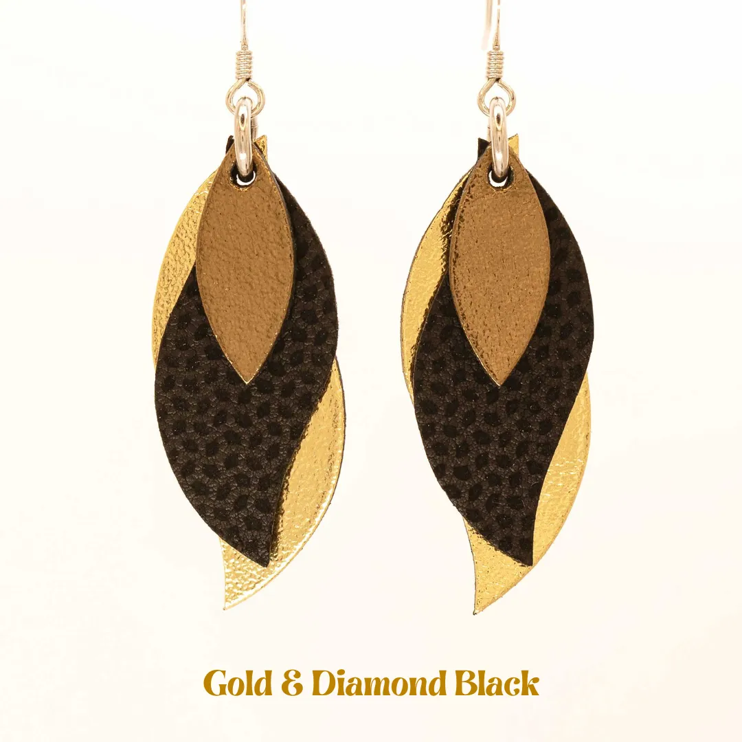 KI & Co - Leather Leaf Earrings Various