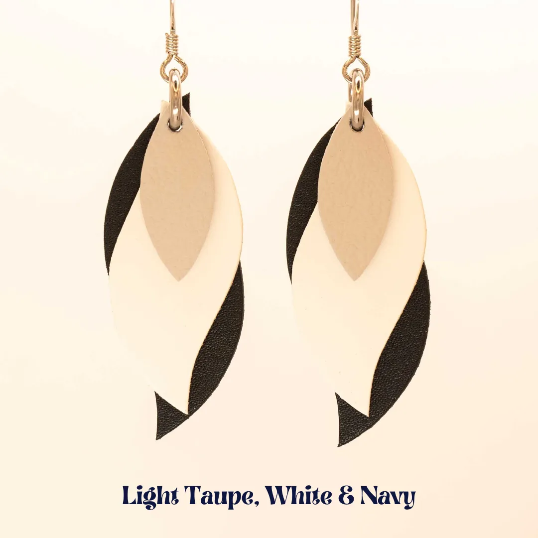 KI & Co - Leather Leaf Earrings Various