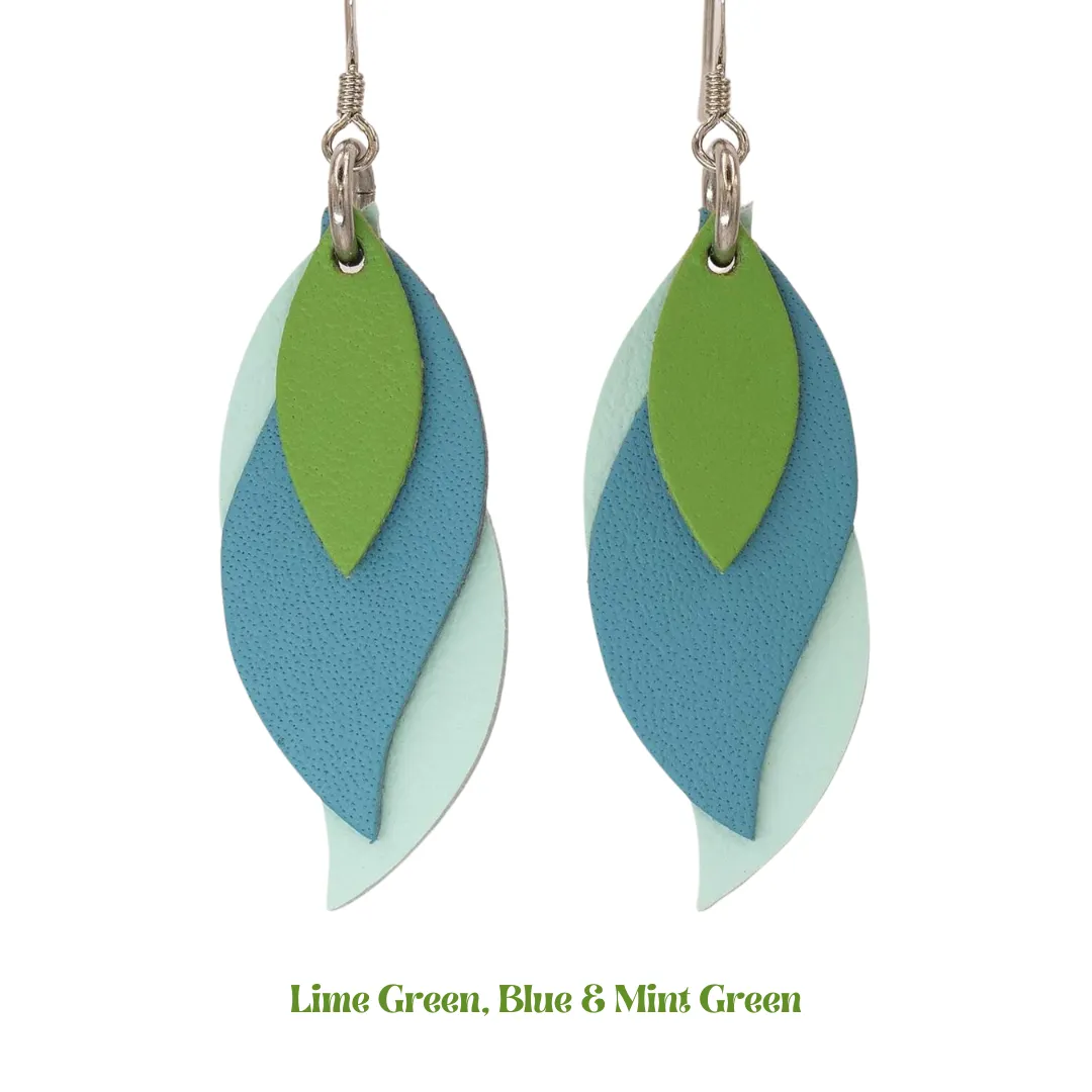 KI & Co - Leather Leaf Earrings Various