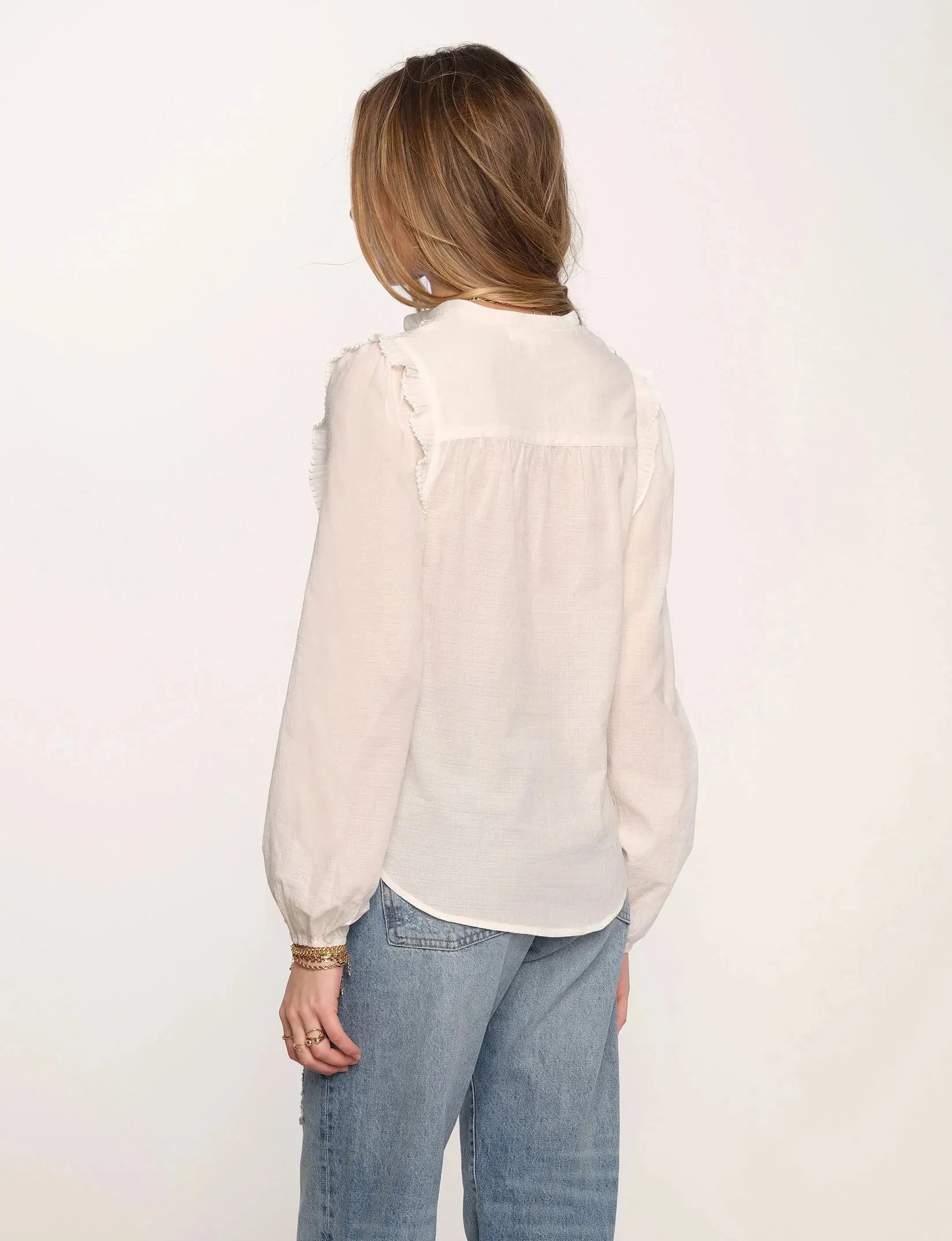 Kit Lace Yoke Longsleeve Top by Heartloom