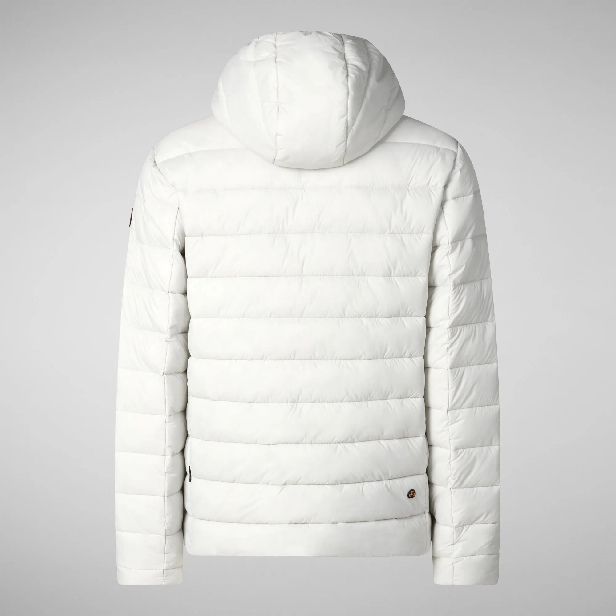 Man's animal free hooded puffer jacket Hector in fog grey