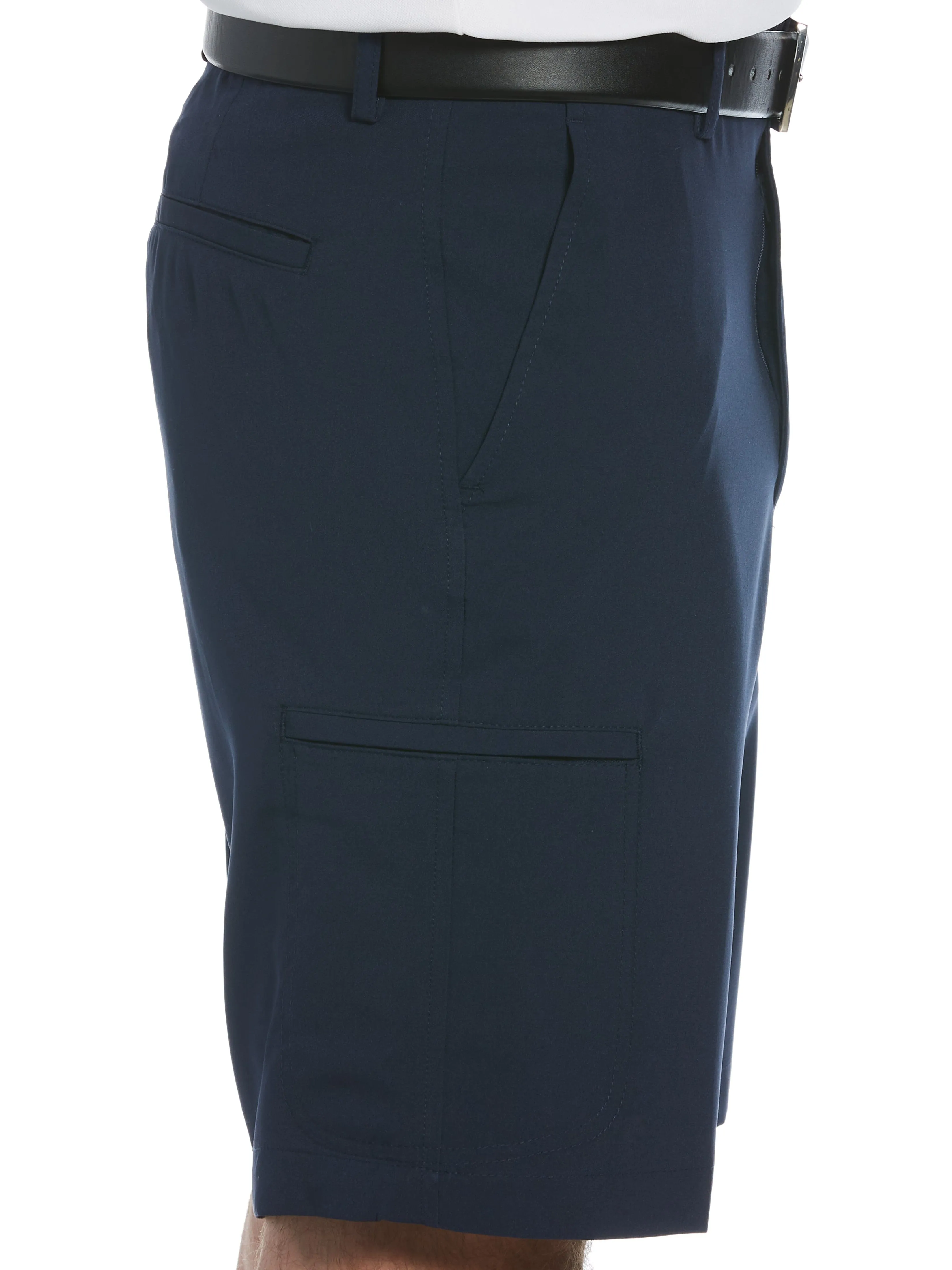 Men's Flat Front Solid Golf Short with Cargo Pocket
