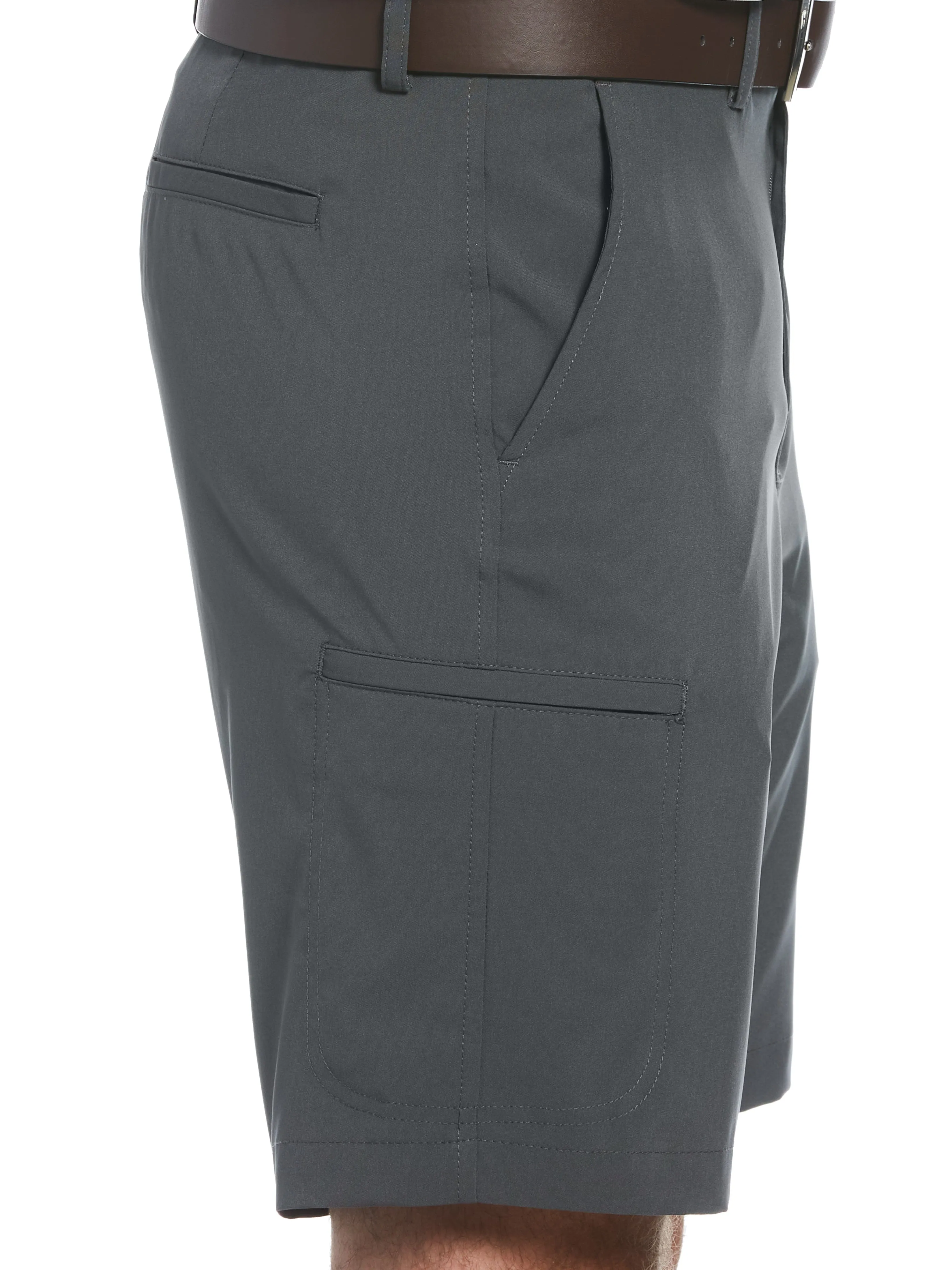 Men's Flat Front Solid Golf Short with Cargo Pocket