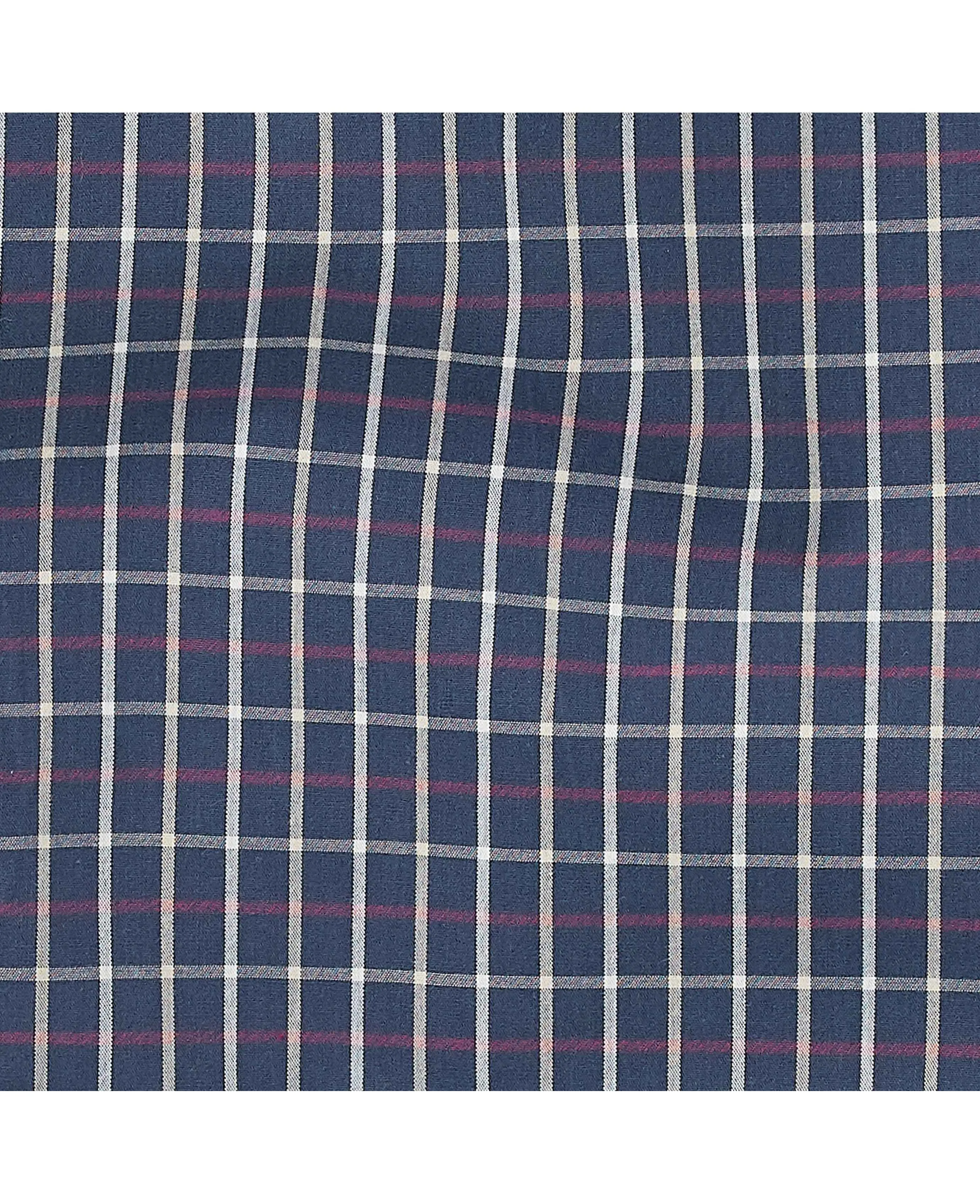Navy Red White Check Cotton Lounge Pants