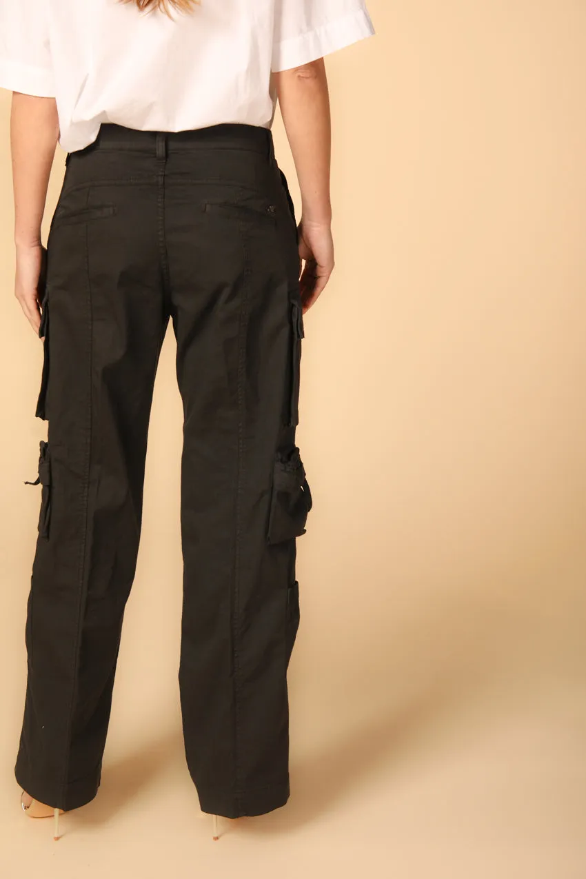 New Hunter pantalone cargo donna in gabardina relaxed