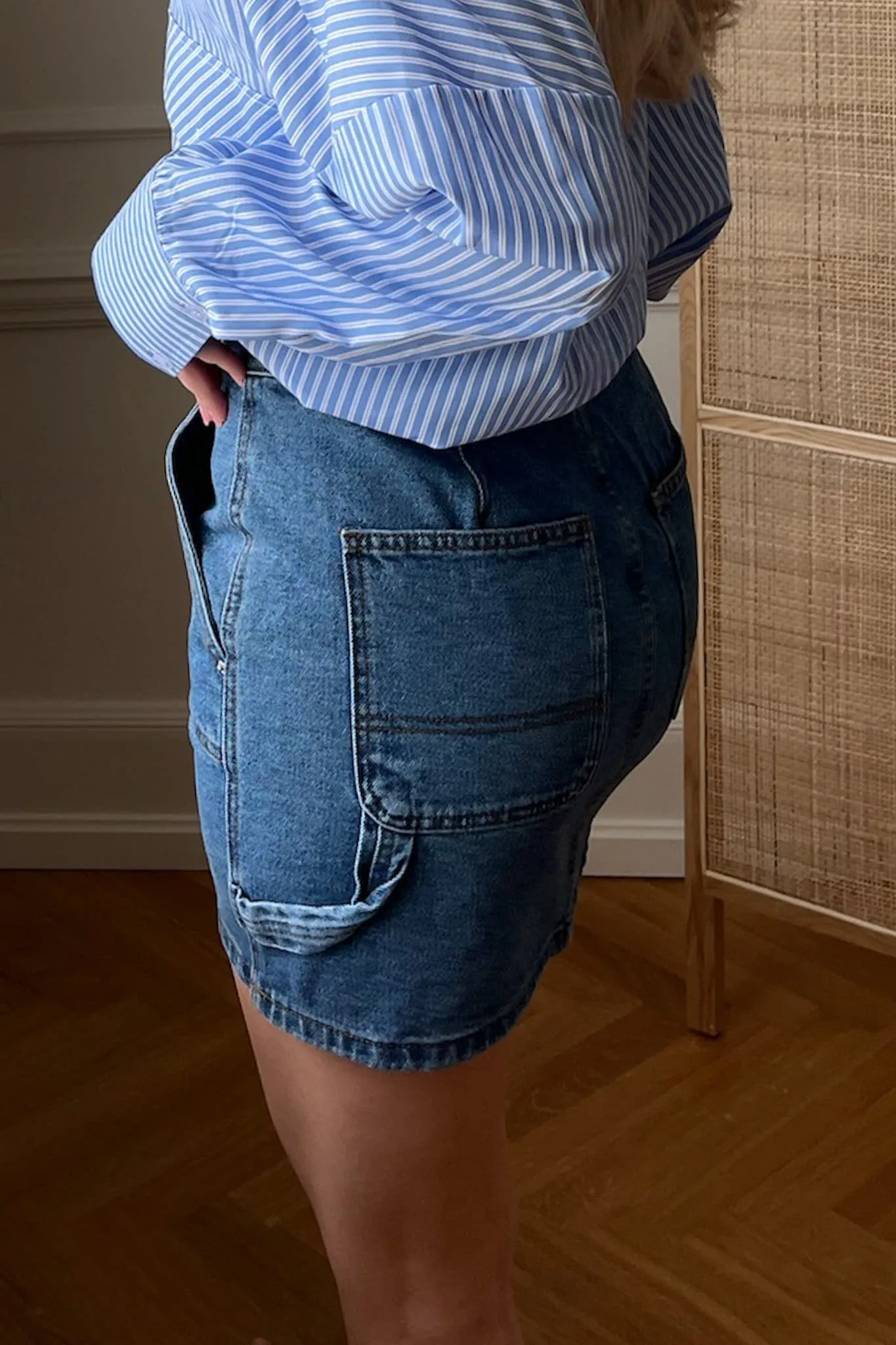 NMEmily Cargo Nederdel - Medium Blå Denim
