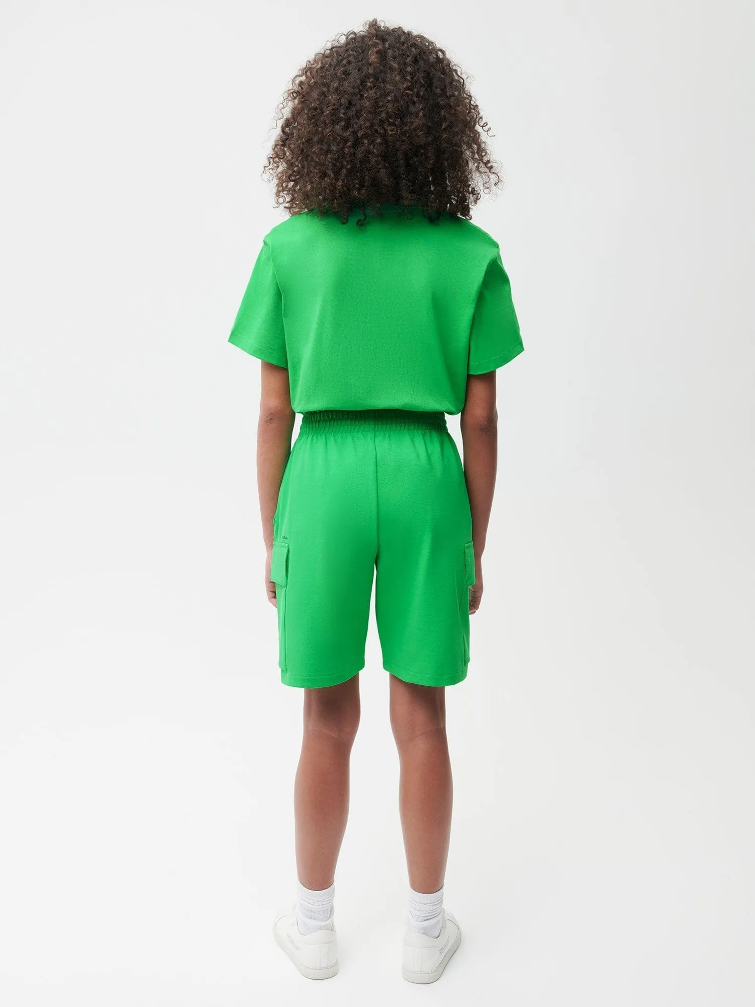 Recycled Cotton Jersey Cargo Shorts—jade green