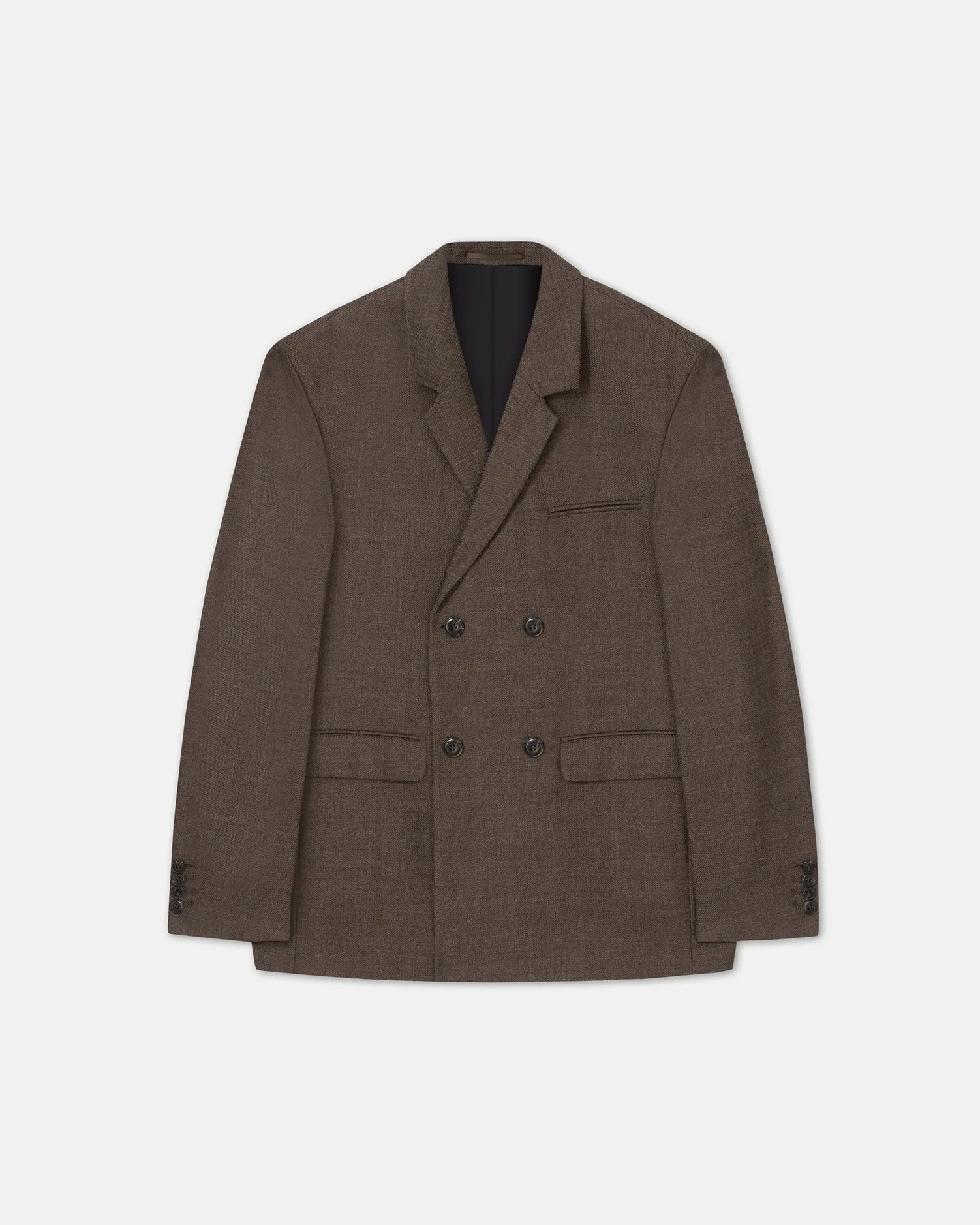 Renan - Sale Double Breasted Wool Blazer - Walnut