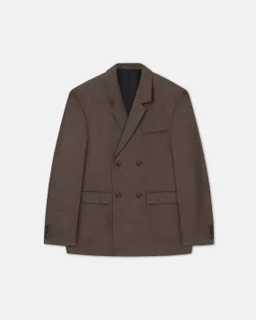 Renan - Sale Double Breasted Wool Blazer - Walnut