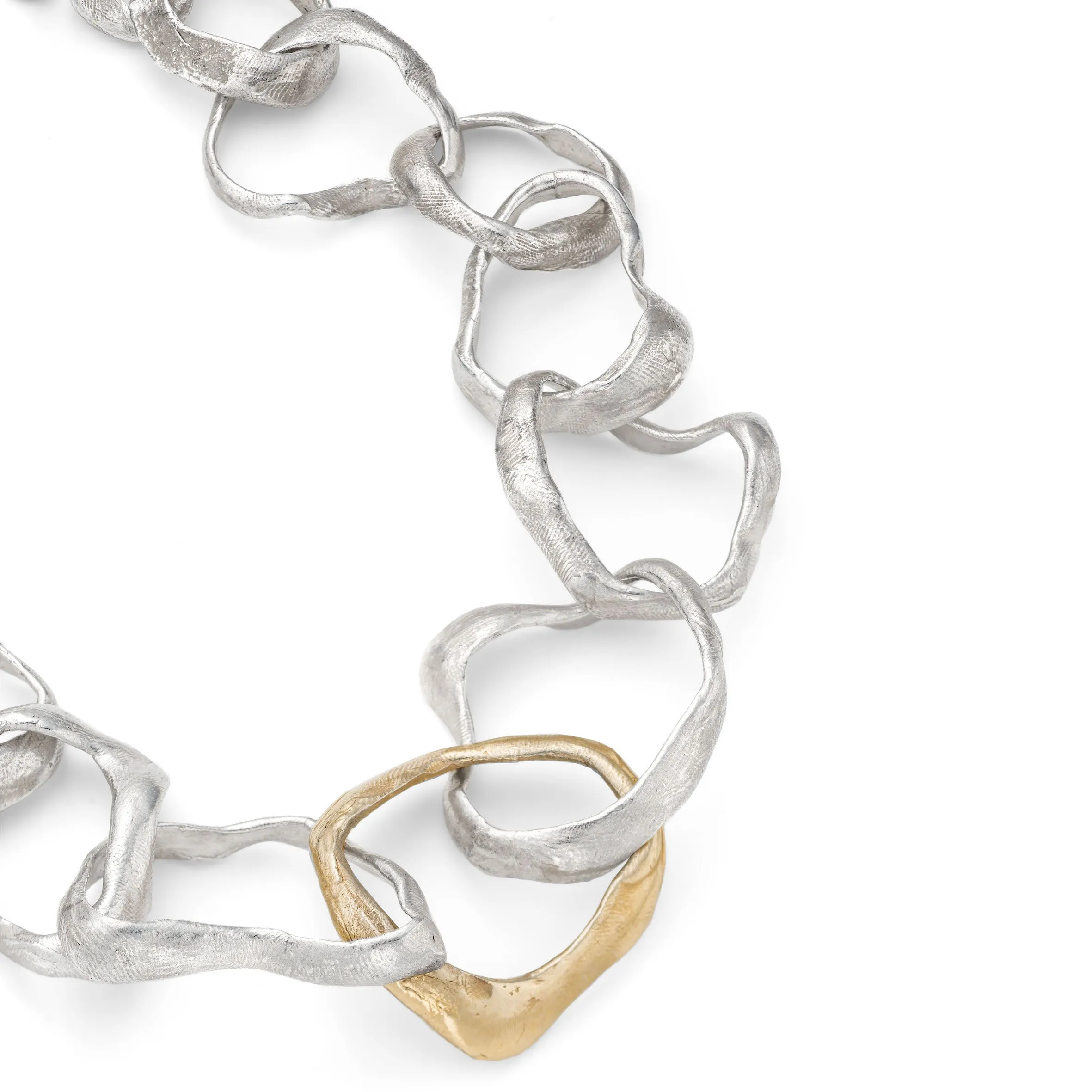 Rock Drawing Necklace Silver & Gold