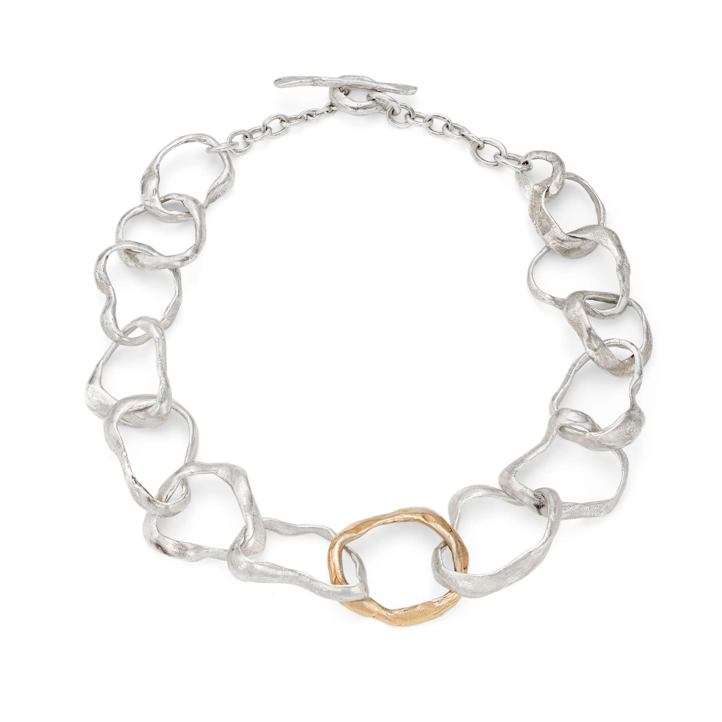 Rock Drawing Necklace Silver & Gold