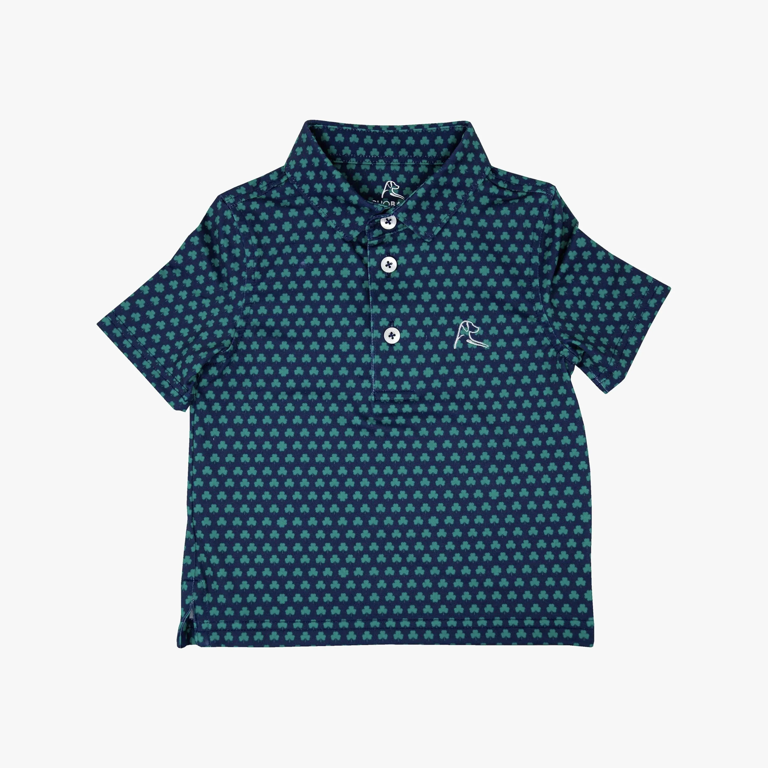 The Lil' Four Leaf | Performance Polo | The Four Leaf - Admiral Navy/Clover Green