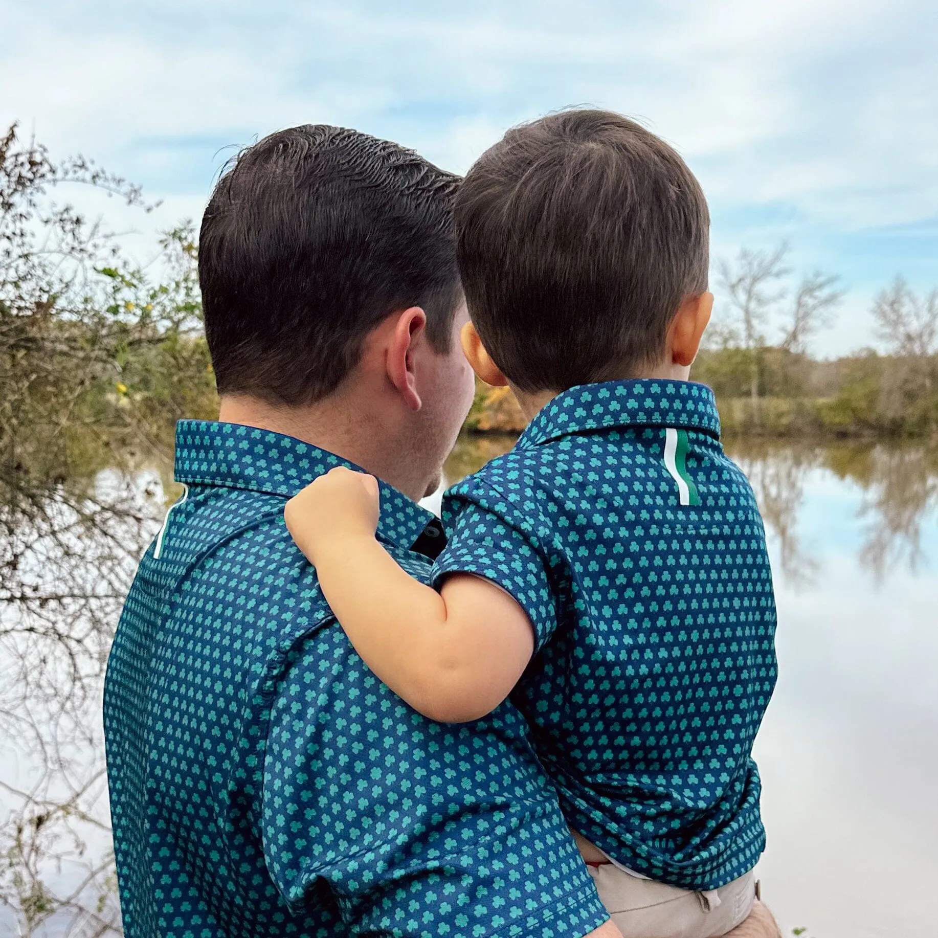 The Lil' Four Leaf | Performance Polo | The Four Leaf - Admiral Navy/Clover Green