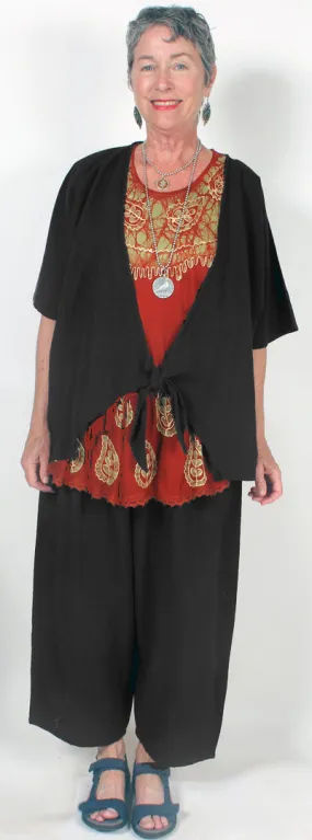 Tienda ho Linen Tie-It Up Jacket Boho Resort Wear Hippie Chic Plus Sml-2x