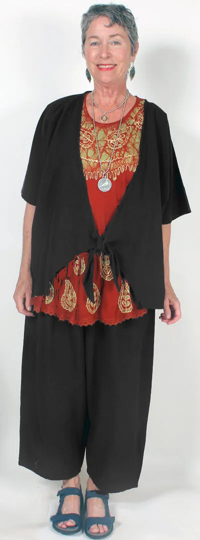 Tienda ho Linen Tie-It Up Jacket Boho Resort Wear Hippie Chic Plus Sml-2x