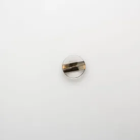 Two-Tone Brown Striped Clear Button - Large