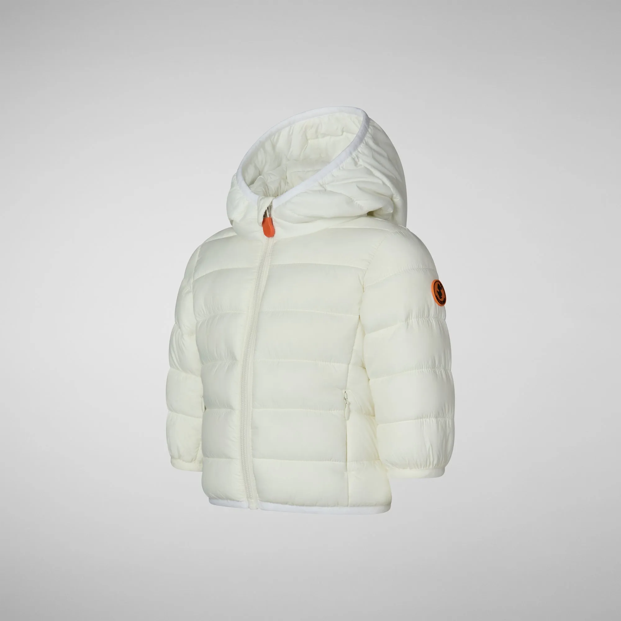Unisex kids' animal free puffer jacket Wally in off white