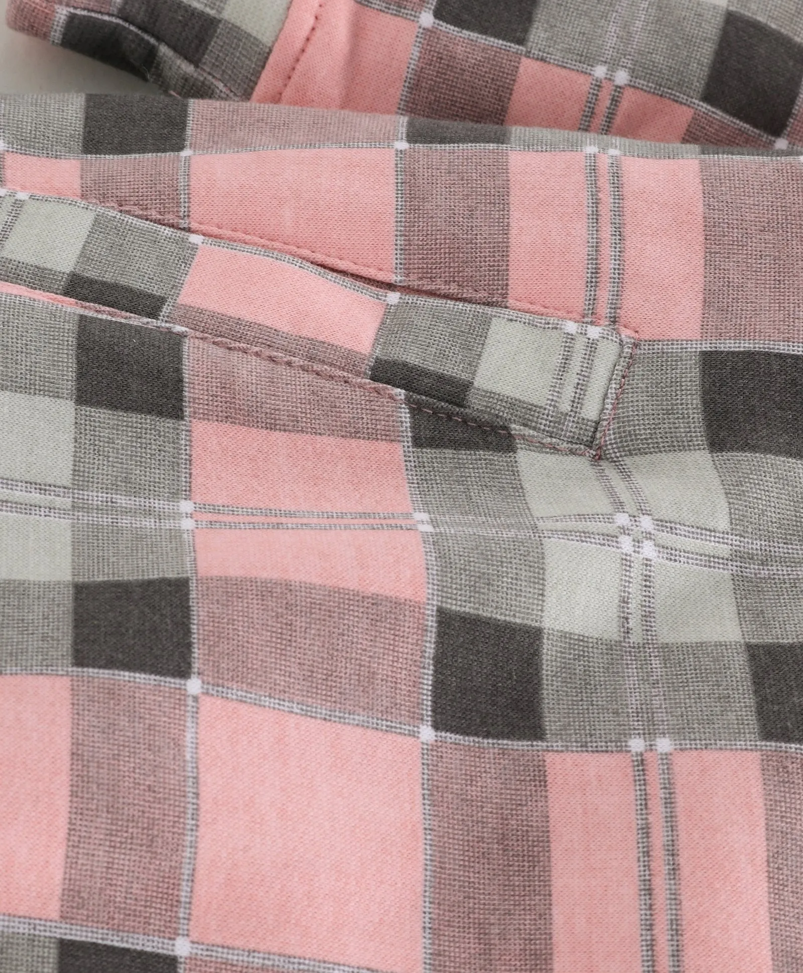 Ventra Girls Checked Pink Hood
