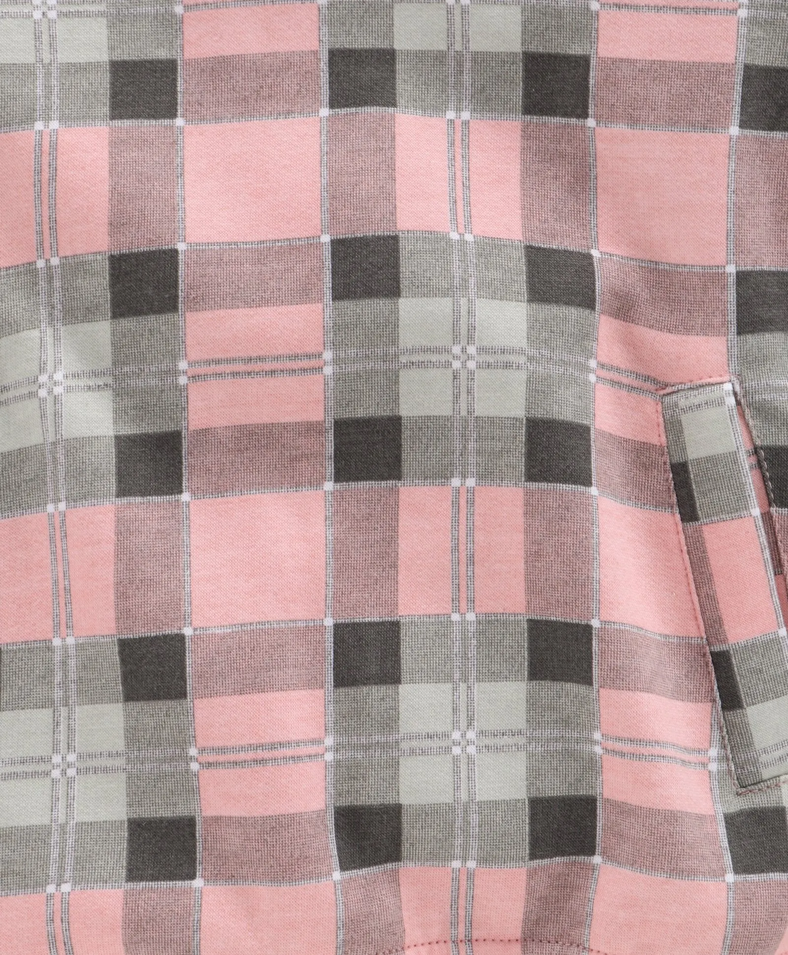 Ventra Girls Checked Pink Hood