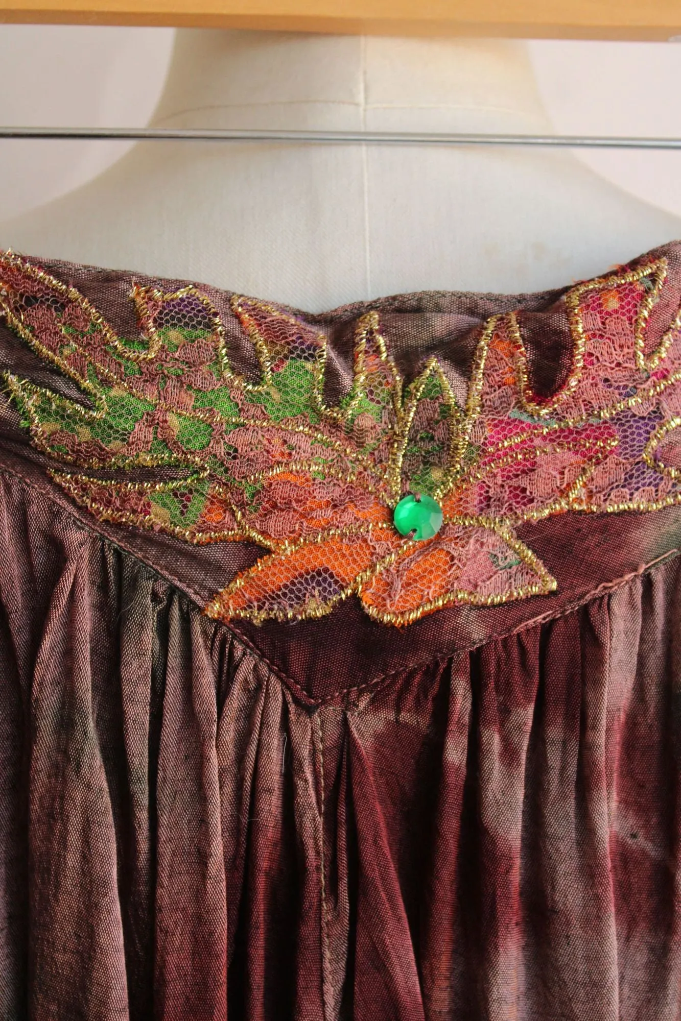Vintage 1980s 1990s Jane Ashley Brown Rayon Tie Dye Shorts