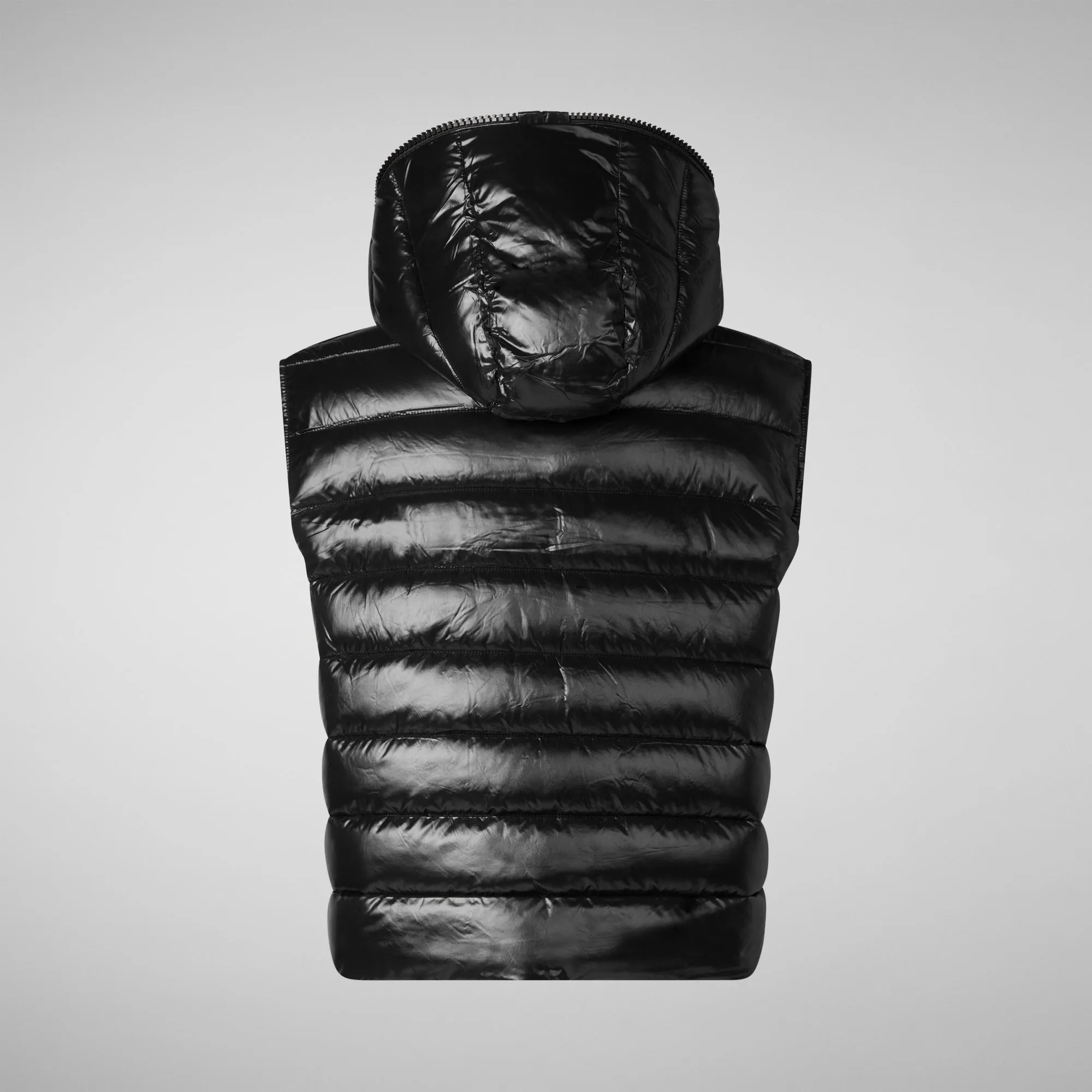 Woman's hooded vest Romina in black