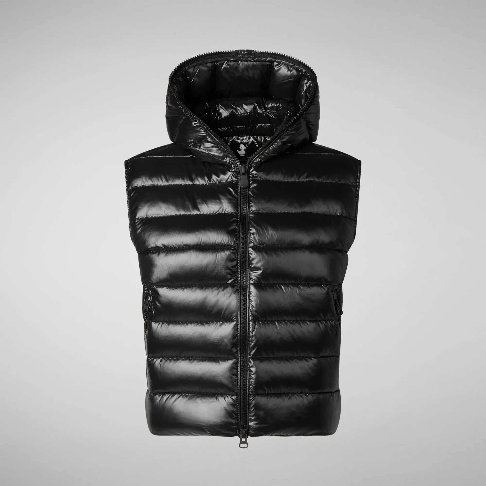 Woman's hooded vest Romina in black