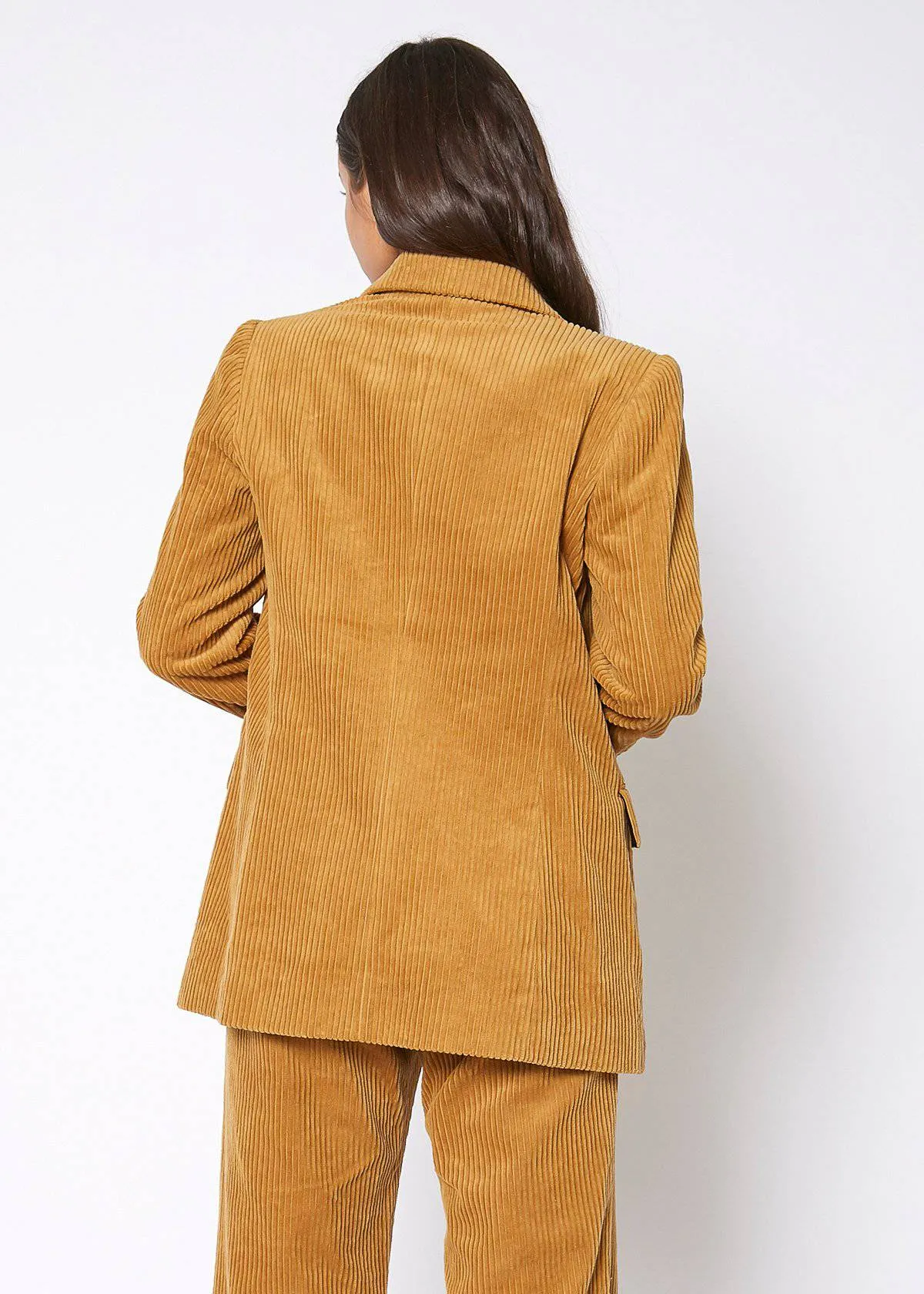 Women's Corduroy Double Breasted Blazer in Dijon