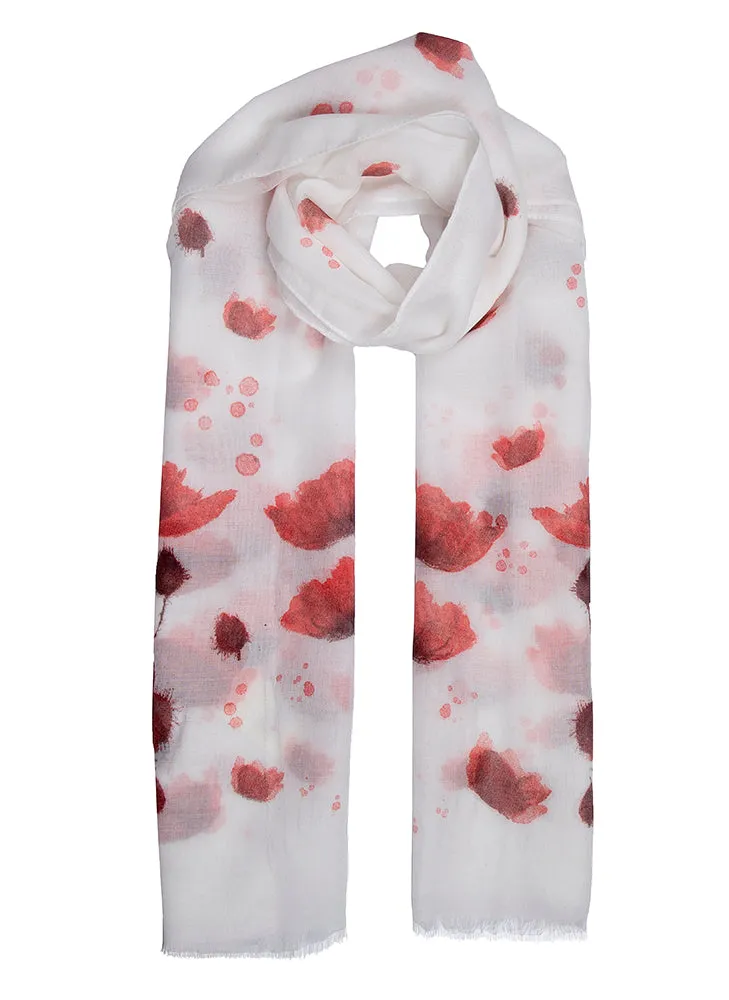 Women's Poppy Print Lightweight Scarf