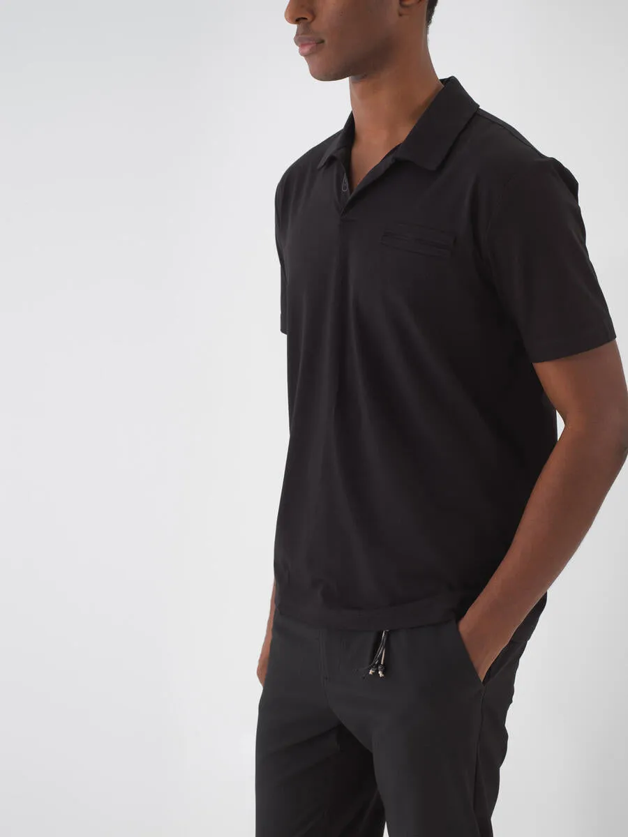 Xint Black Polo With Pocket