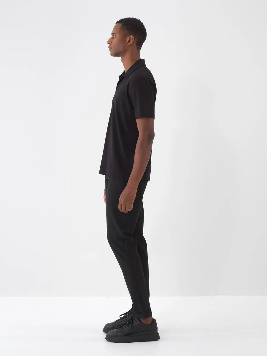 Xint Black Polo With Pocket