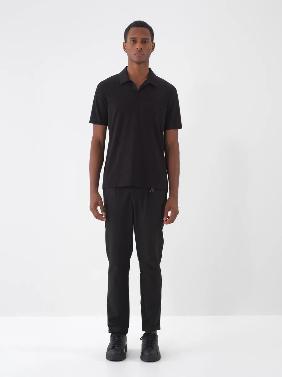 Xint Black Polo With Pocket